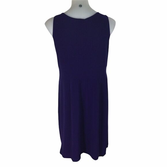 Clara Sun Woo Cowl Neck Draped Stretch Sleeveless Purple Midi Dress Women Medium - Picture 3 of 6